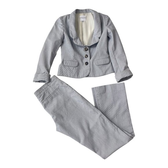 Snow from St. Barth Jackets & Blazers - Snow from St. Barth Women's Suit Blue & White Stripes Pants & Jacket Size 36/38
